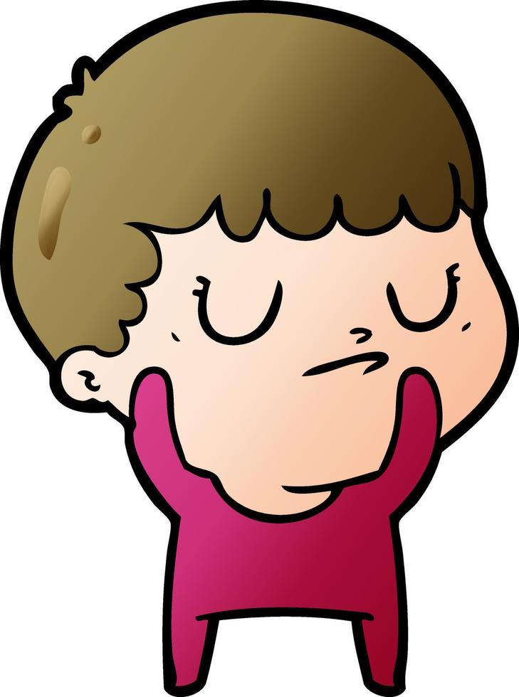cartoon grumpy boy vector
