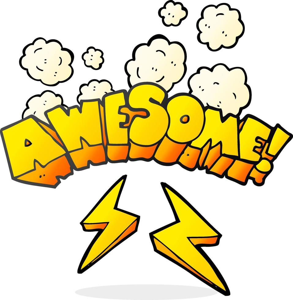freehand drawn cartoon word awesome 11856493 Vector Art at Vecteezy