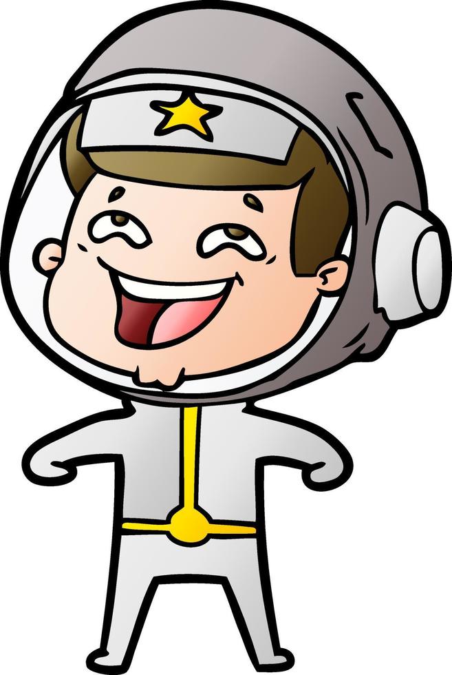 cartoon laughing astronaut vector
