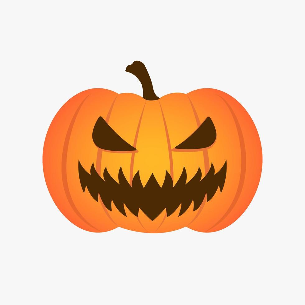 Creepy Pumpkin Smile Isolated Halloween Horror Vector Icon Illustration