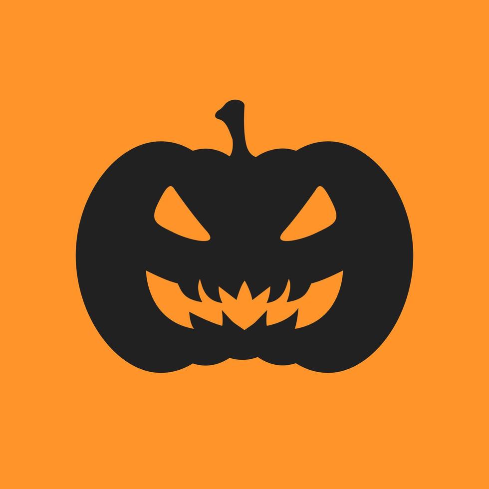 silueta de calabaza aterradora icono aislado ilustración vectorial de halloween vector