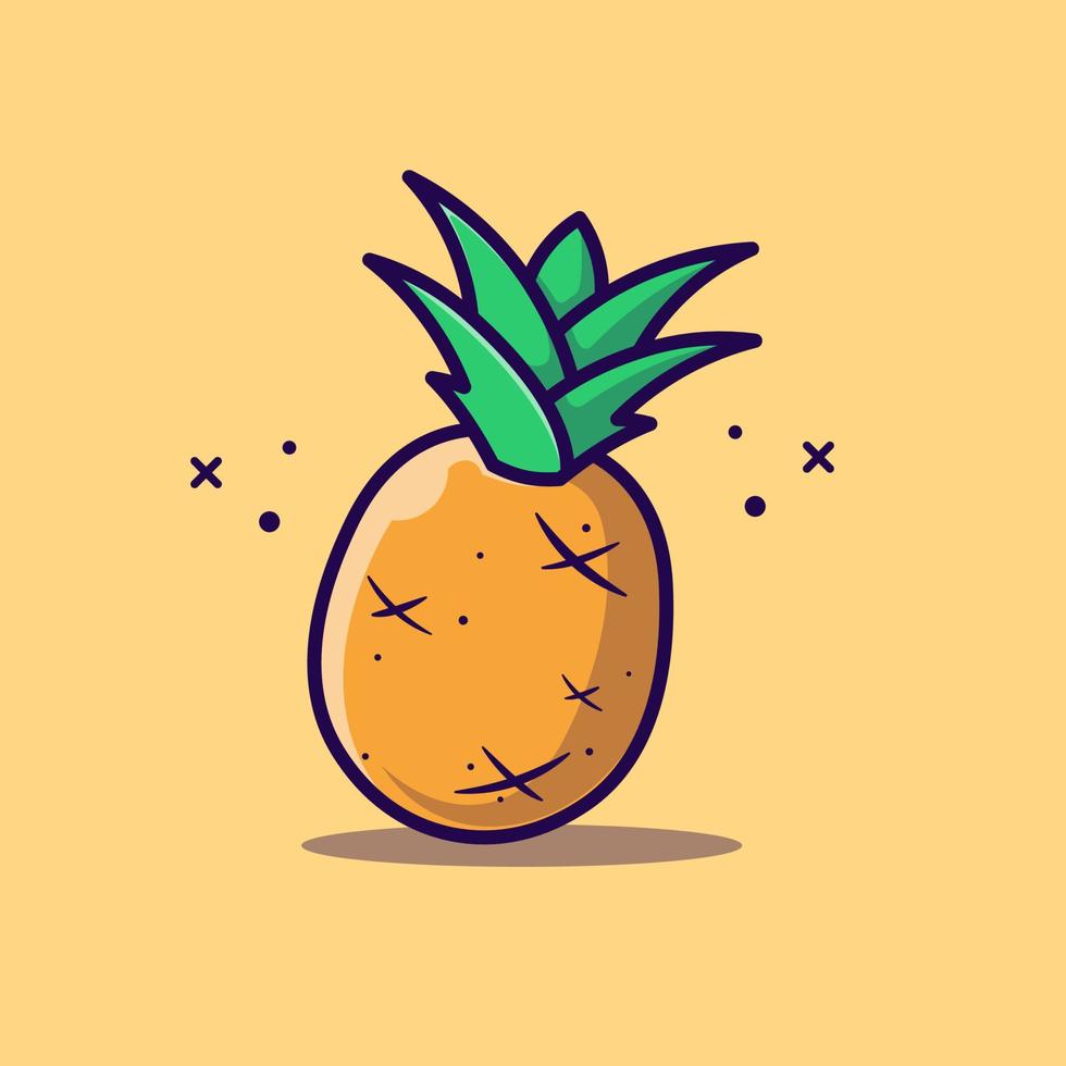ilustración de icono de dibujos animados de fruta de piña.eps vector