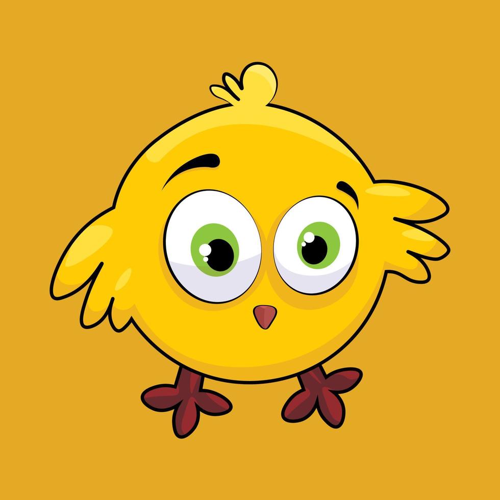 Cute bird in cartoon style. Vector illustration with a beautiful little bird.