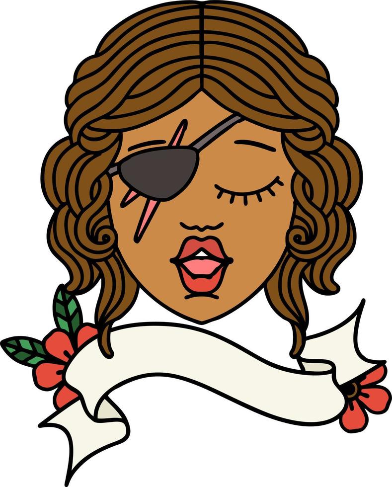 Retro Tattoo Style human rogue character face vector