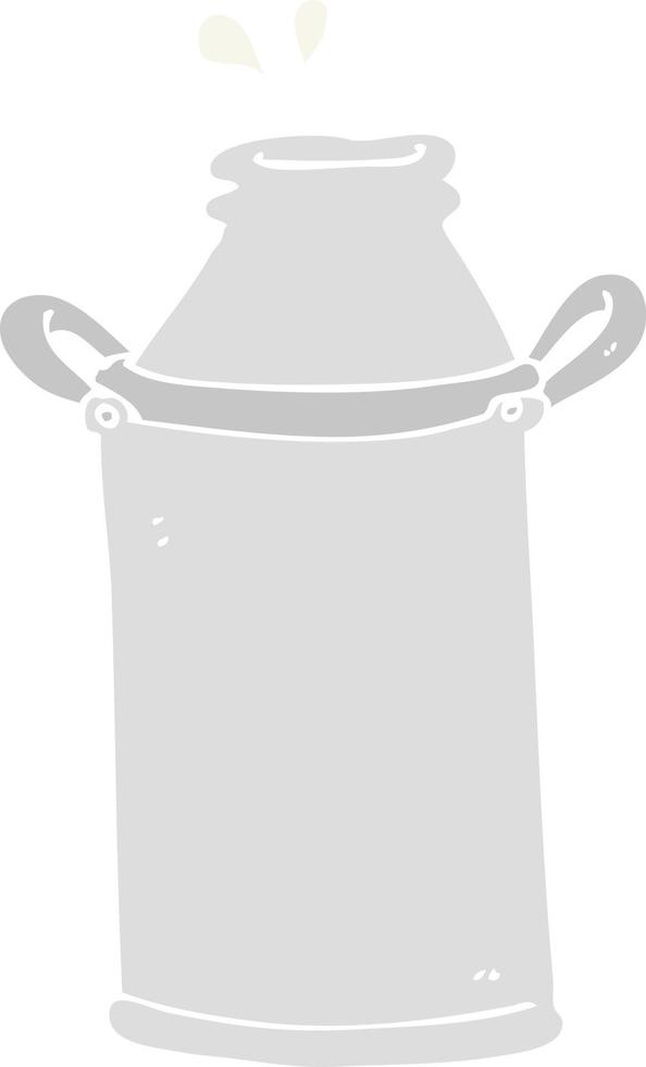 flat color illustration of milk barrel vector