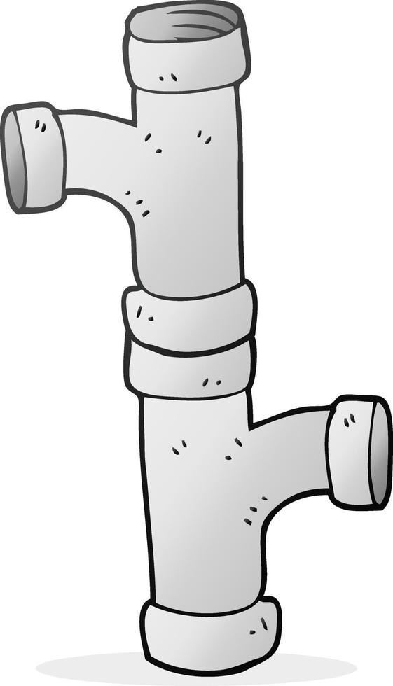freehand drawn cartoon pipe vector