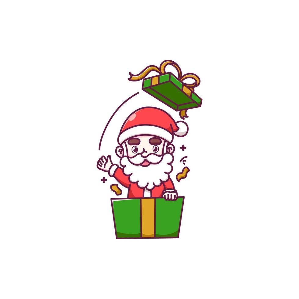 lindo diseño de santa claus celebrando la navidad vector