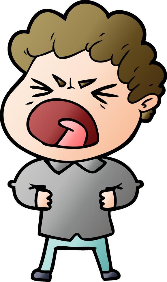 cartoon furious man vector