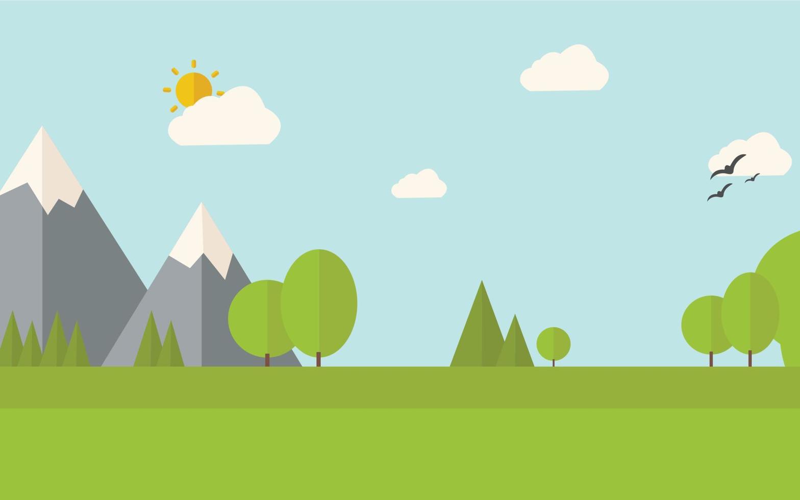 paisaje, vector, ilustración vector