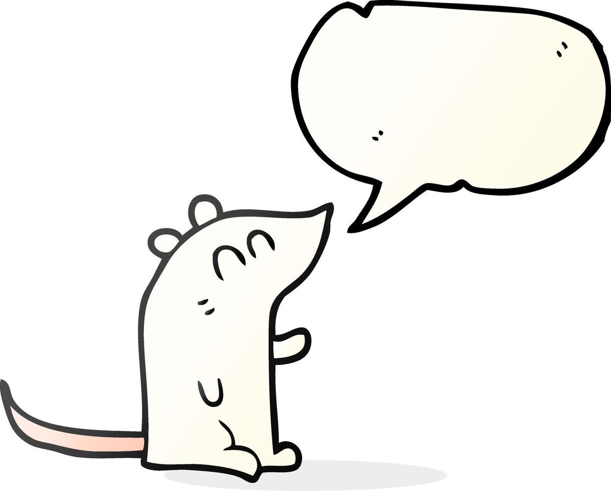 freehand drawn speech bubble cartoon mouse vector