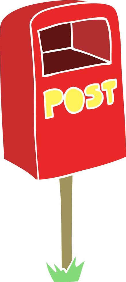 flat color illustration of post box vector