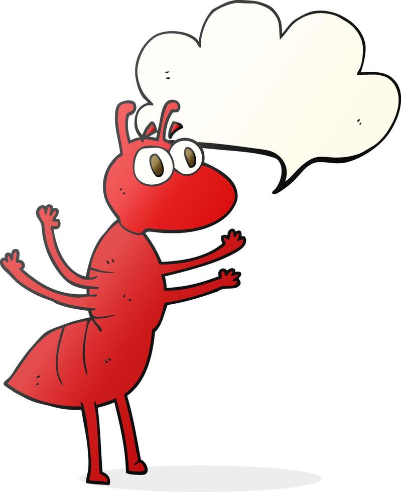 freehand drawn speech bubble cartoon ant vector