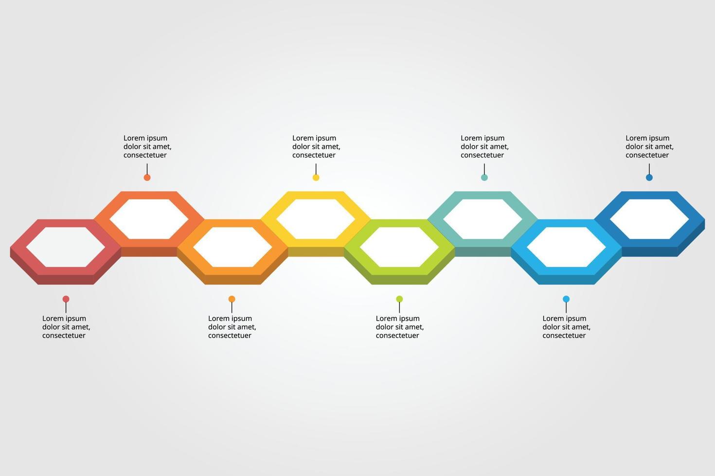 timeline graph chart template for infographic for presentation for 8 element vector