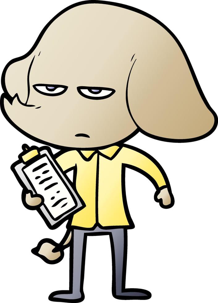 annoyed cartoon elephant vector