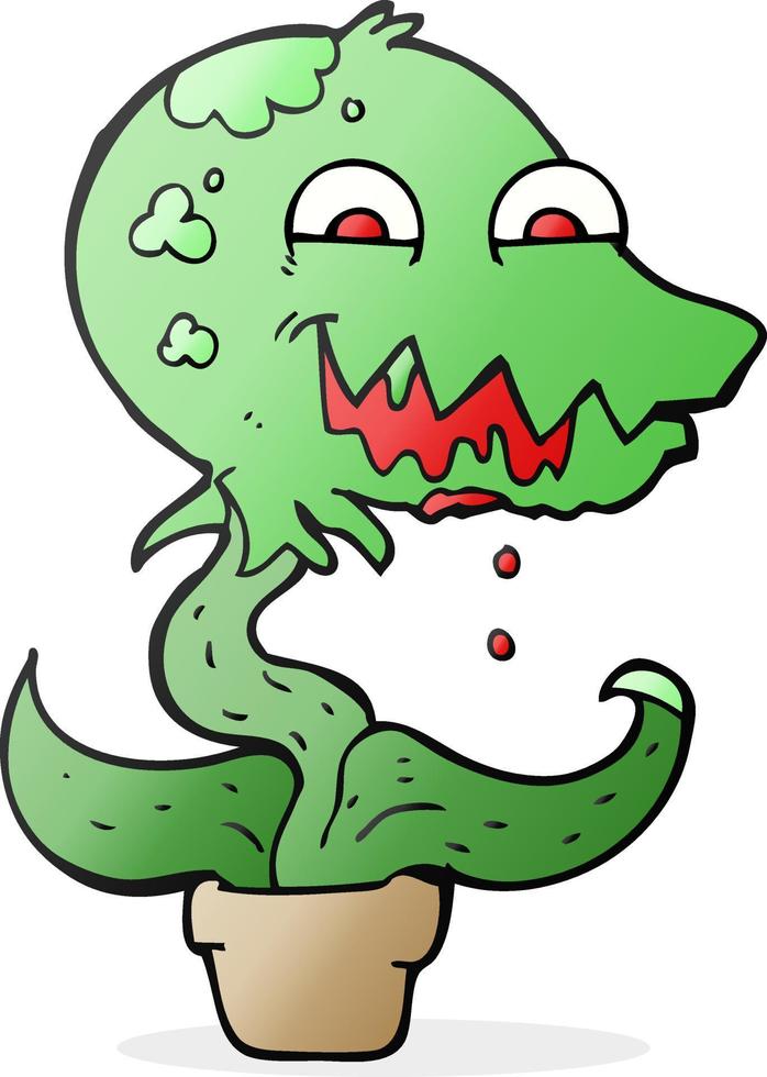 freehand drawn cartoon monster plant vector