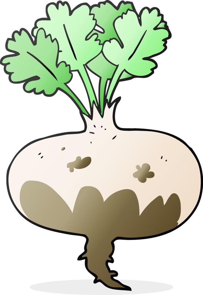 freehand drawn cartoon muddy turnip vector