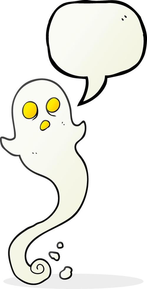 freehand drawn speech bubble cartoon halloween ghost vector