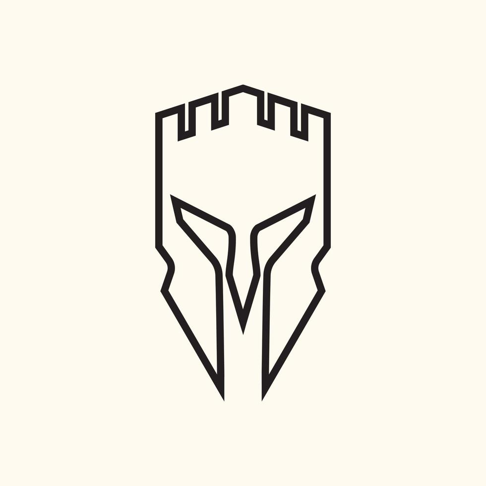 Spartan Fortress logo illustration design vector