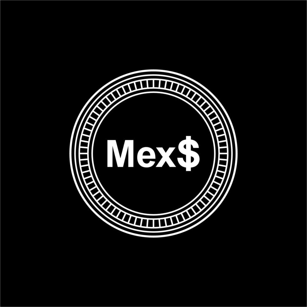 moneda mexicana, mxn, símbolo de icono de pesos mexicanos. ilustración vectorial vector