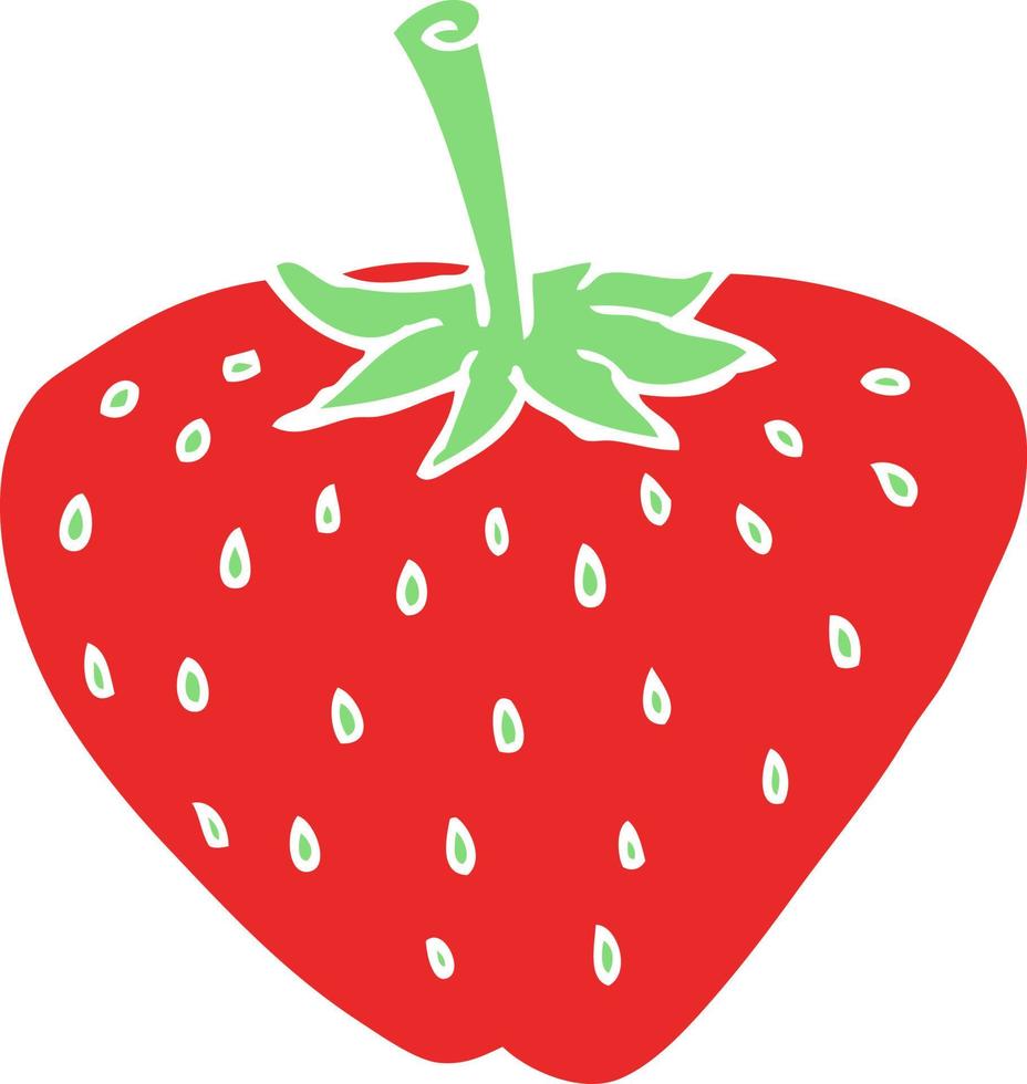 flat color illustration of strawberry 11857264 Vector Art at Vecteezy