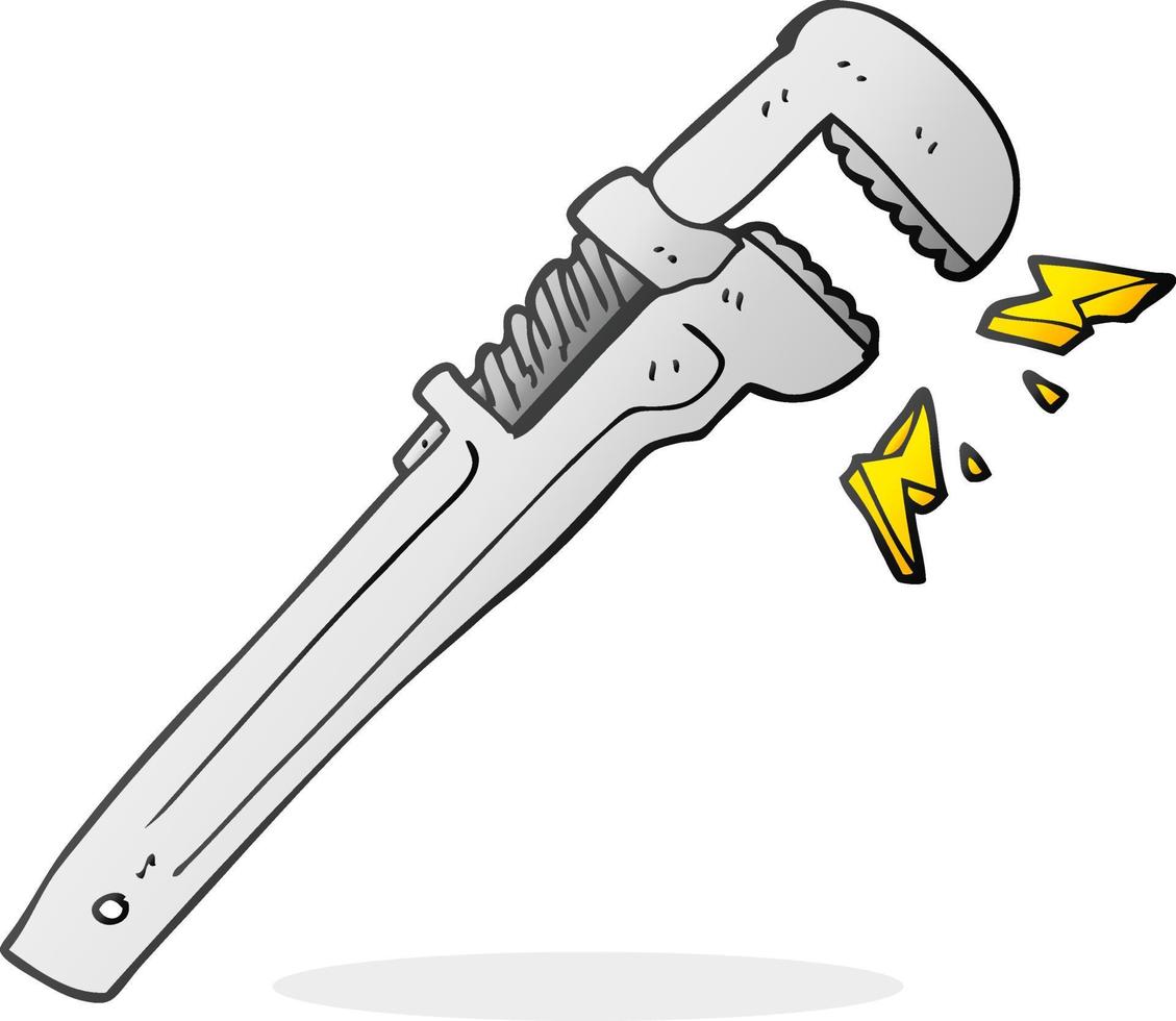 freehand drawn cartoon adjustable wrench vector