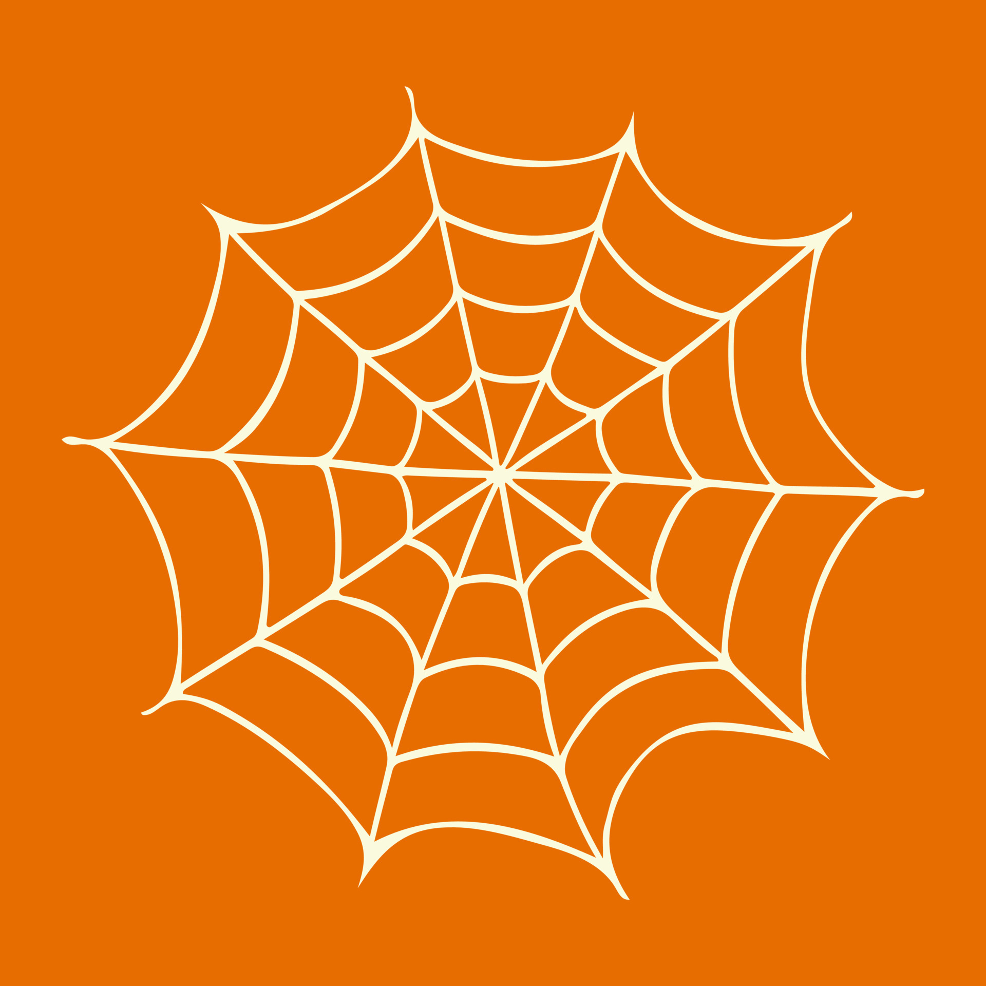 Premium Photo  Black spiders on a web on an orange halloween