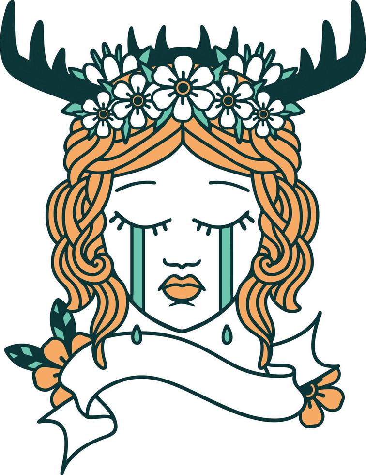 druida humana estilo tatuaje retro vector