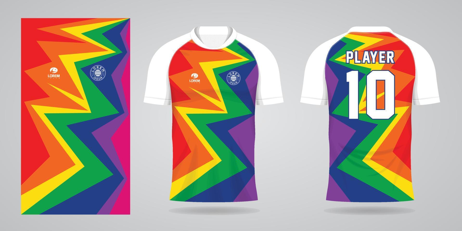 colorful football jersey sport design template vector