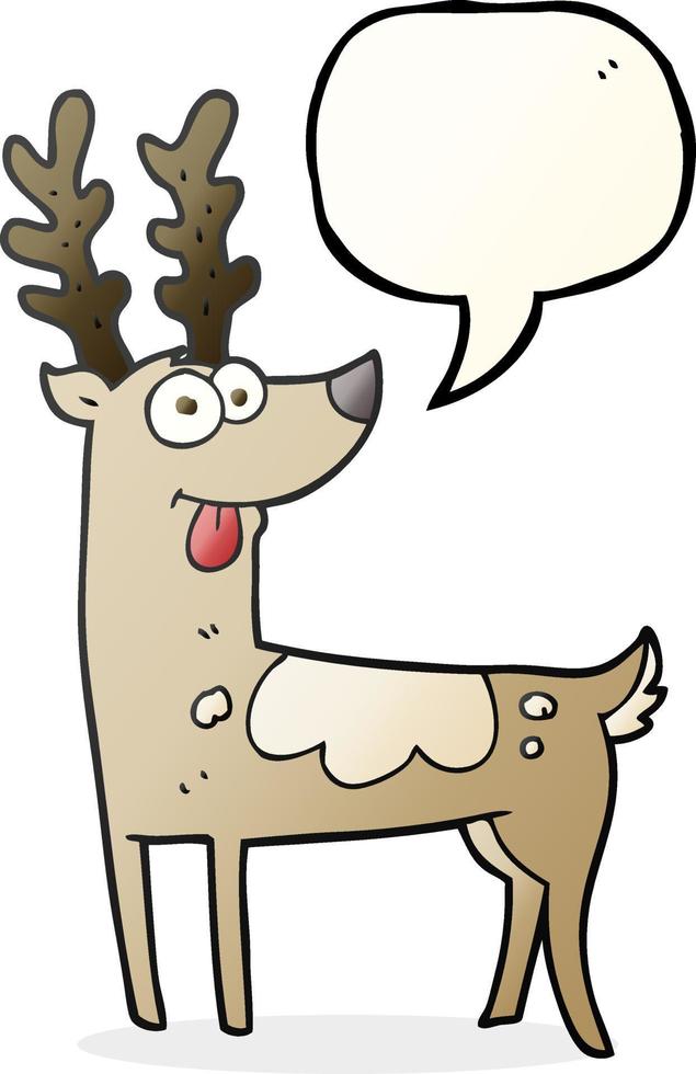 freehand drawn speech bubble cartoon reindeer vector