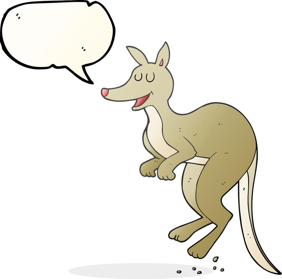 freehand drawn speech bubble cartoon kangaroo vector