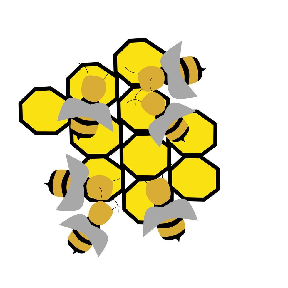 ilustración vectorial de abejas productoras de miel vector