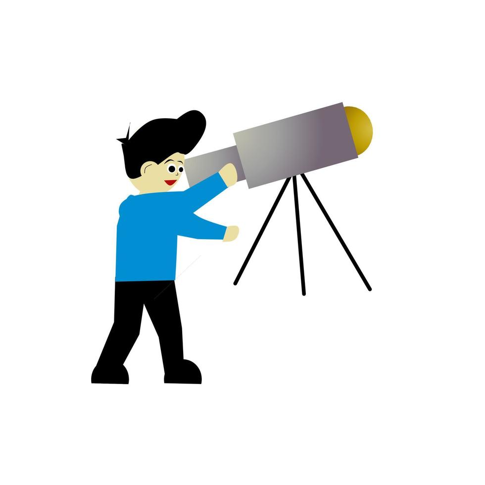 person binoculars vector illustration