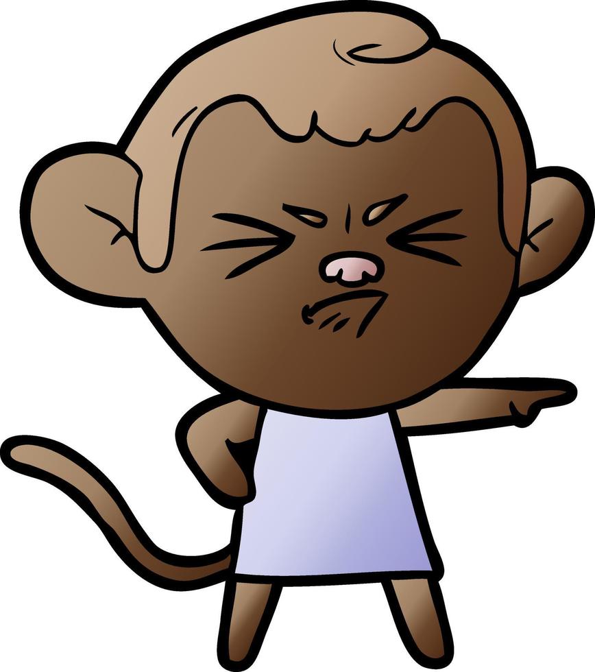 cartoon annoyed monkey vector