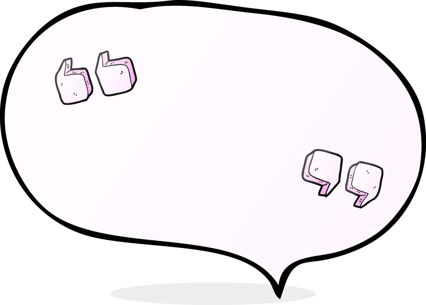 freehand drawn speech bubble cartoon quotation marks vector