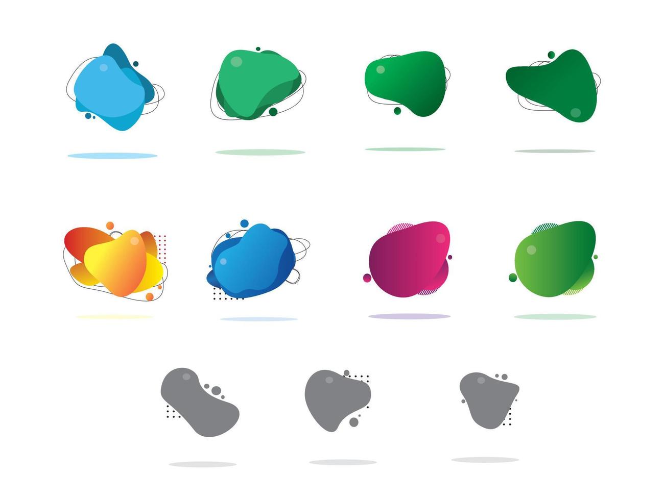 liquid abstract shapes set. vector background illustration .