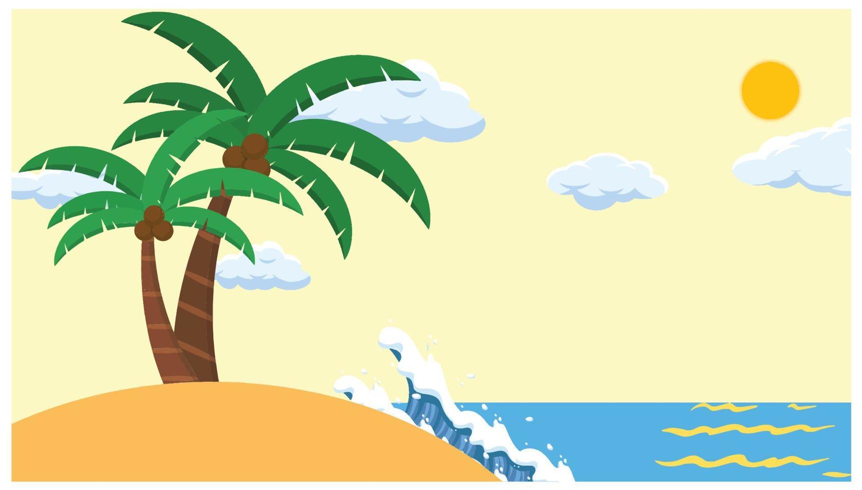 ilustración vectorial diseño playa vector