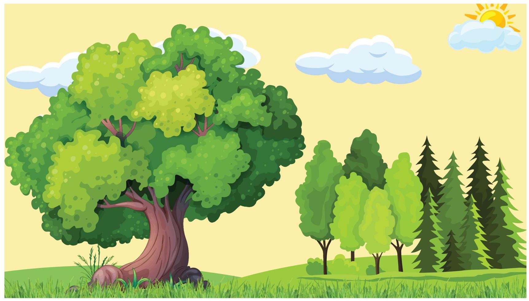 ilustración vectorial diseño paisaje vector