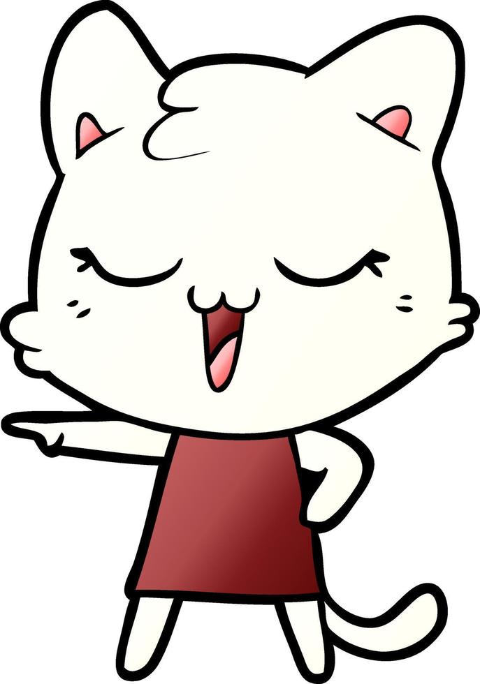 happy cartoon cat vector
