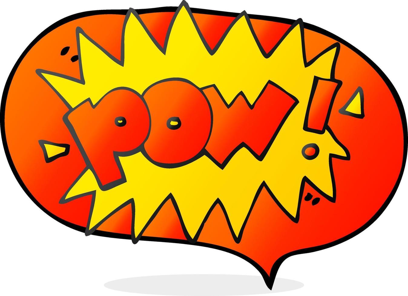 freehand drawn speech bubble cartoon pow symbol vector