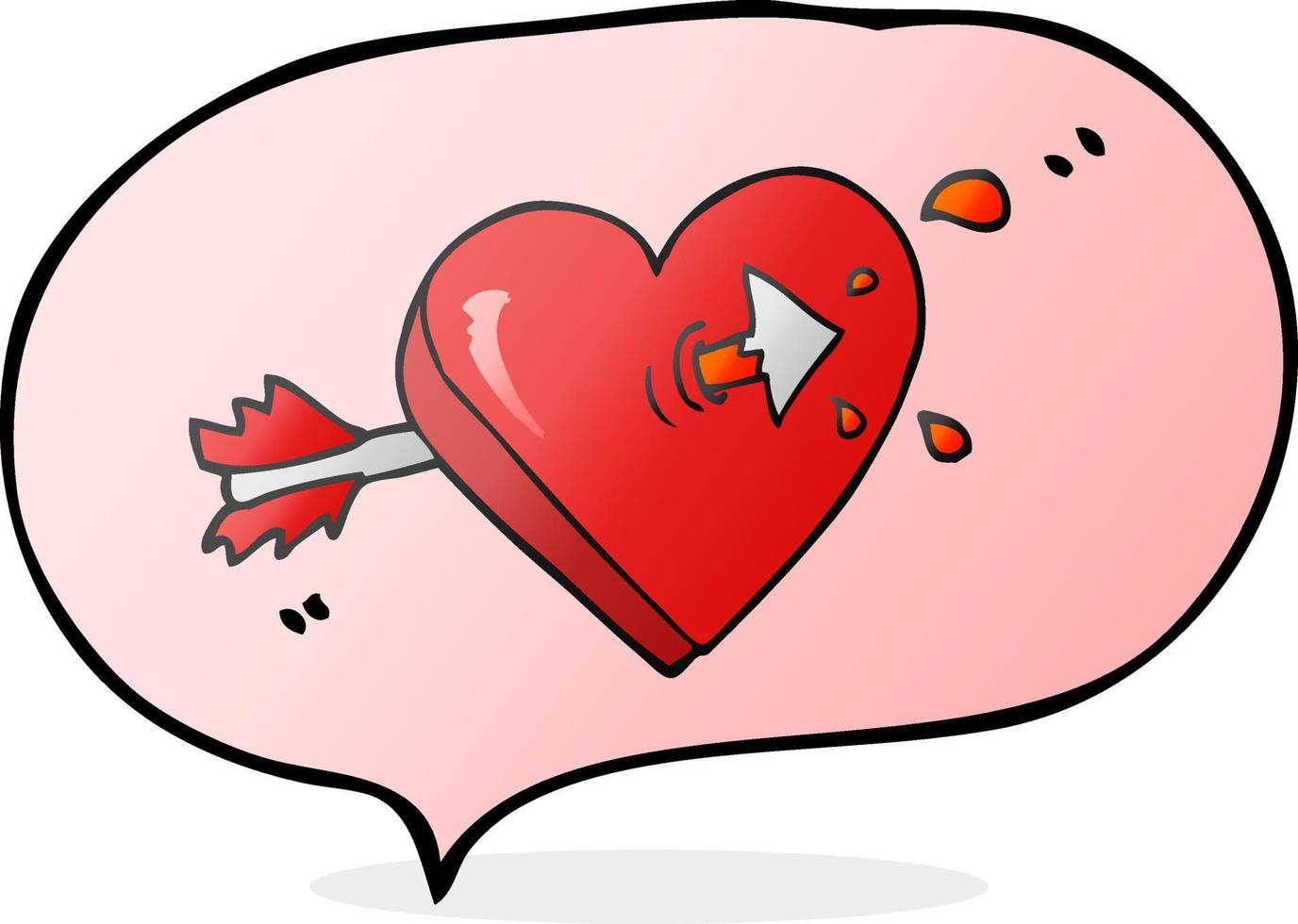 freehand drawn speech bubble cartoon arrow through heart freehand drawn speech bubble cartoon vector