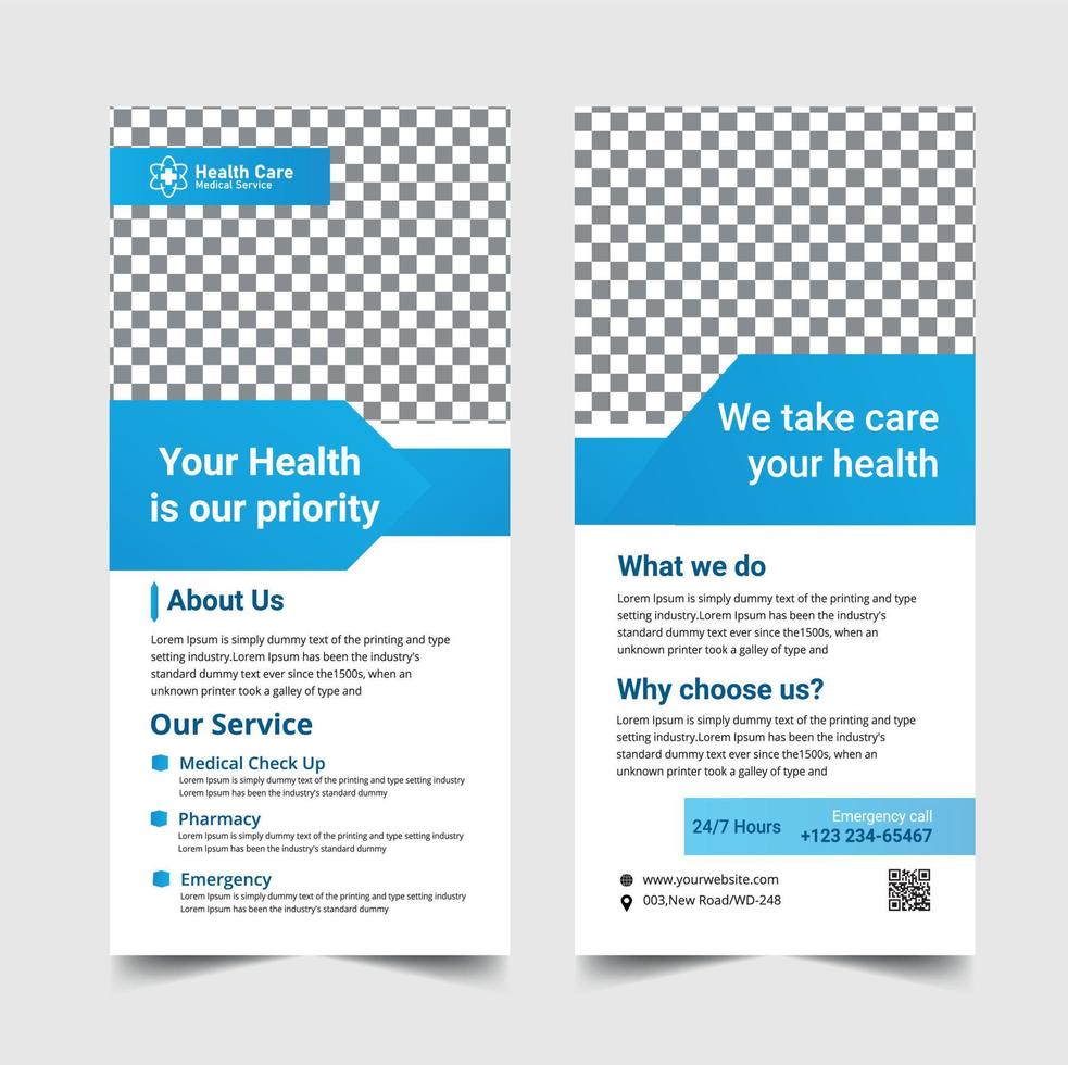 Medical and Healthcare DL Flyer Design Template vector