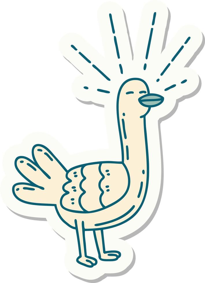 sticker of a tattoo style sea bird vector