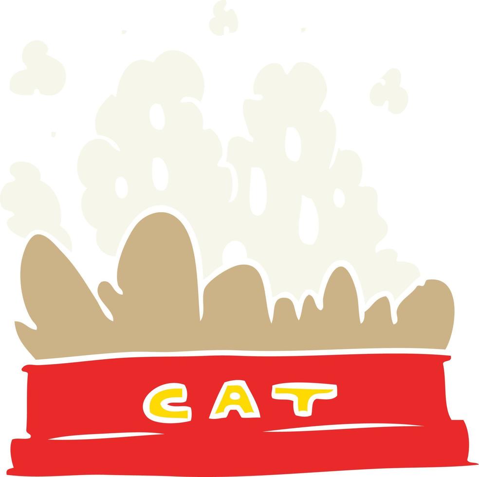 flat color style cartoon cat food vector