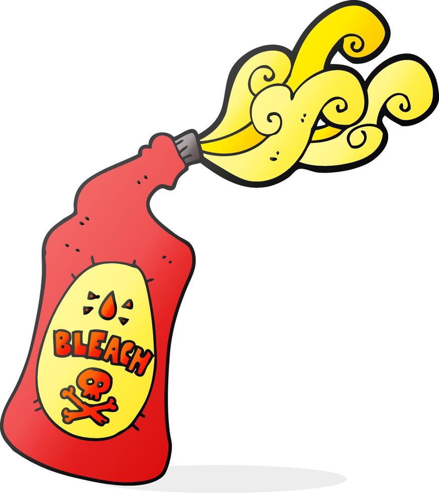 freehand drawn cartoon bleach bottle squirting vector
