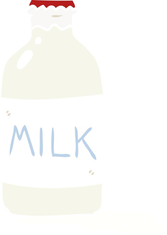 flat color style cartoon milk bottle vector