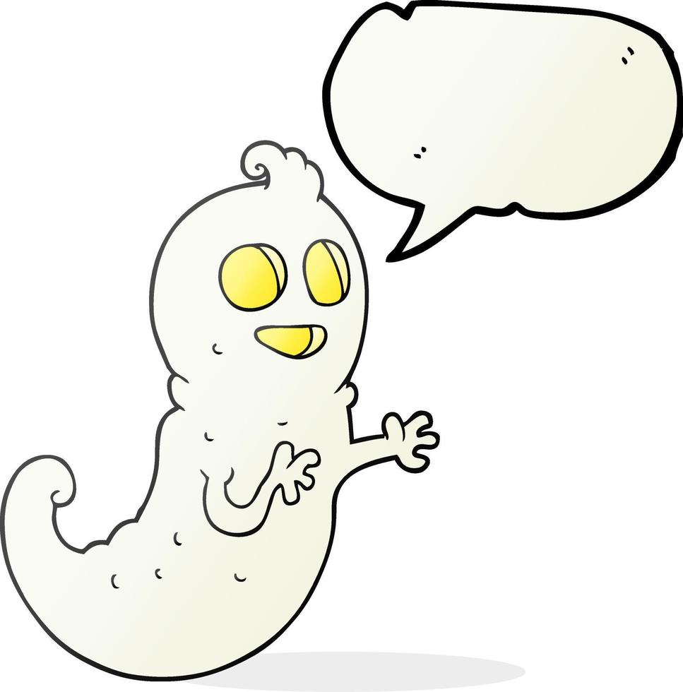 freehand drawn speech bubble cartoon ghost vector