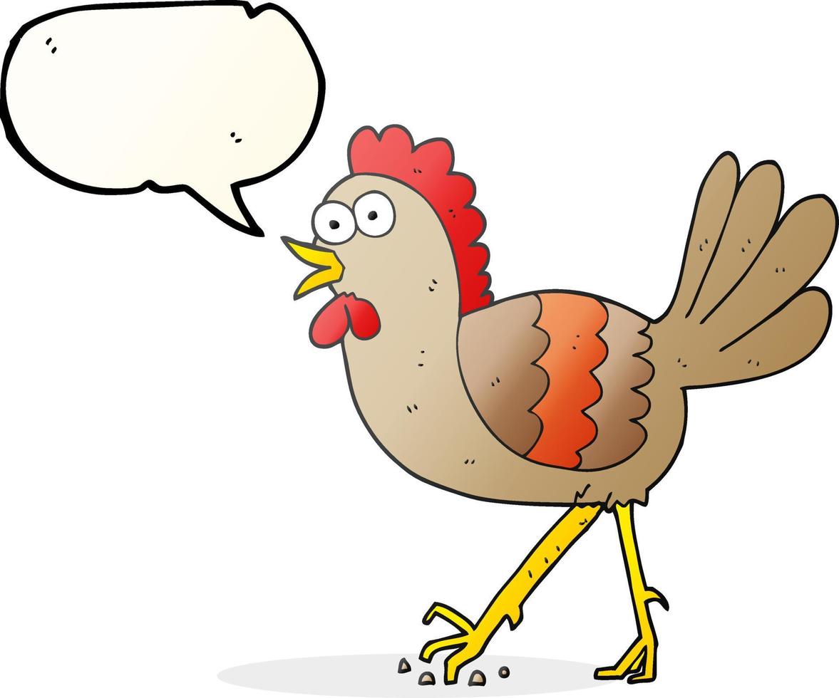 freehand drawn speech bubble cartoon chicken vector