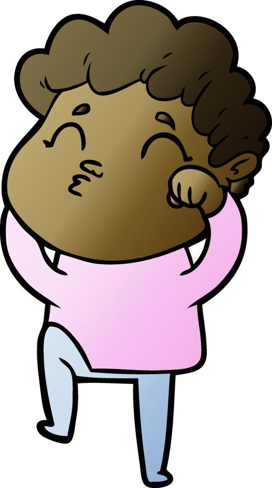 cartoon man pouting vector