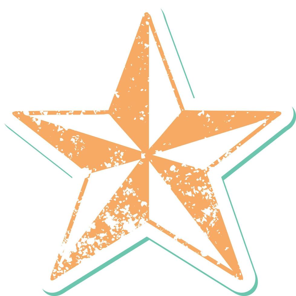 iconic distressed sticker tattoo style image of a star vector