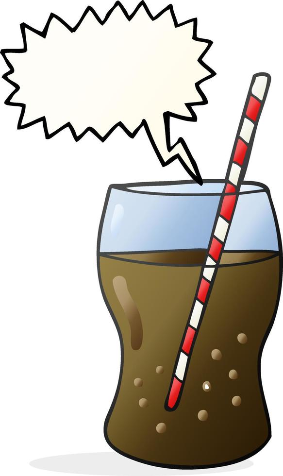 freehand drawn speech bubble cartoon fizzy drink vector